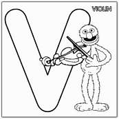 coloriage 1 rue sesame alphabet v